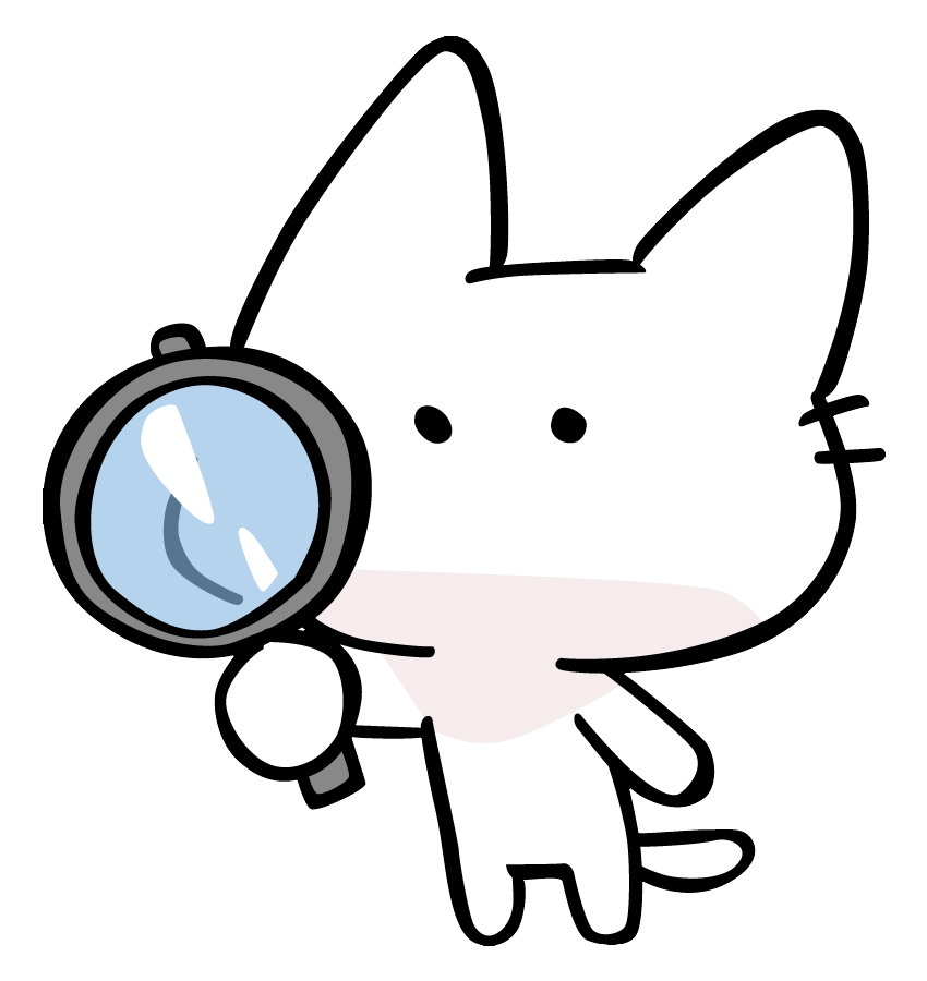 Cat holding a magnifying glass